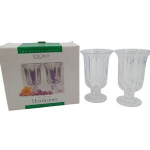 VTG St George Lead Crystal Toscany Muirfield Hurricane Candle Holders Set of 2